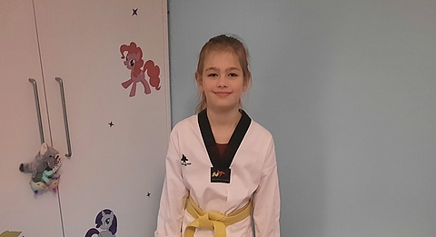 Amber bij Taekwondo